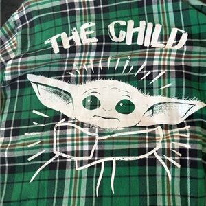 Disney Cakeworthy Baby Yoda/Grogu The Child Button Up Shirt Star Wars
